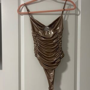 NWOT champagne Zara bodysuit S